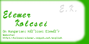 elemer kolcsei business card